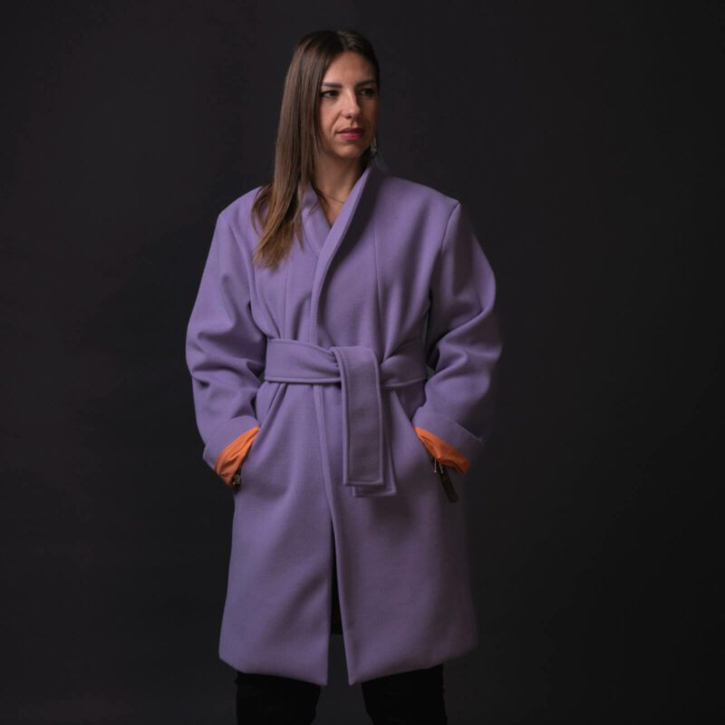 Cappotto Olivia lilla misto lana